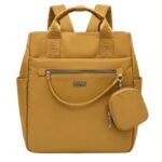 Amplia Mochila de Nylon Coveri Collection con Multicompartimentos y Monedero Extra