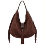 Amplio Bolso de Hombro Sintético Coveri Collection con Flecos Laterales y Mini Solapa Mujer - Imagen 3