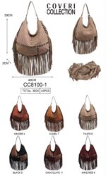 Bolso de Hombro Sintético Coveri Collection con Flecos y Tachuelas Frontales Mujer - Imagen 8
