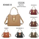 Bolso de mano Sintético con Mini Solapa, Asa con Pañuelo y 3 Compartimentos de Mujer
