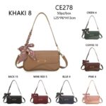 Bolso de Hombro Sintético con Diseño Original, Solapa de Botón y Pañuelo Decorativo Mujer - Imagen 9