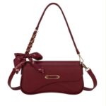 Bolso de Hombro Sintético con Diseño Original, Solapa de Botón y Pañuelo Decorativo Mujer