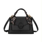 Bolso de Mano Sintético con Asa Corta de Pañuelo Decorativo y Estilo Maletín para Mujer - Imagen 5