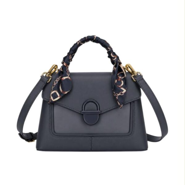 Bolso de Mano Sintético con Asa Corta de Pañuelo Decorativo y Estilo Maletín para Mujer - Imagen 6
