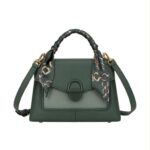 Bolso de Mano Sintético con Asa Corta de Pañuelo Decorativo y Estilo Maletín para Mujer - Imagen 8
