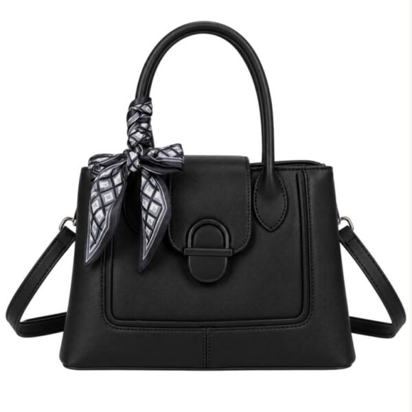 Bolso de Mano Sintético con Pañuelo Decorativo y 2 Compartimentos Principales para Mujer - Imagen 4