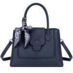 Bolso de Mano Sintético con Pañuelo Decorativo y 2 Compartimentos Principales para Mujer - Imagen 5
