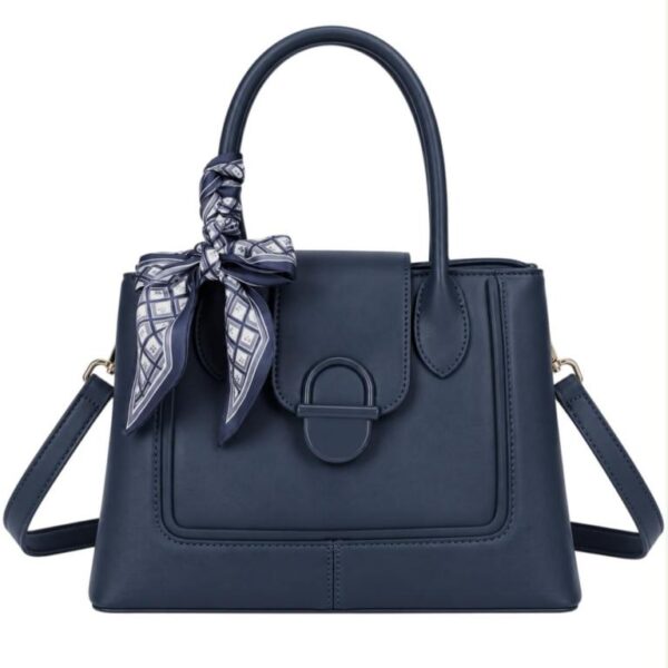 Bolso de Mano Sintético con Pañuelo Decorativo y 2 Compartimentos Principales para Mujer - Imagen 5