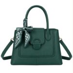 Bolso de Mano Sintético con Pañuelo Decorativo y 2 Compartimentos Principales para Mujer - Imagen 8