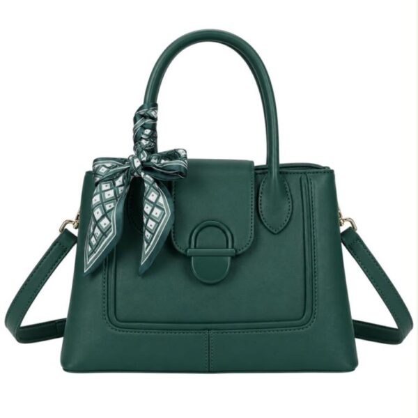 Bolso de Mano Sintético con Pañuelo Decorativo y 2 Compartimentos Principales para Mujer - Imagen 8