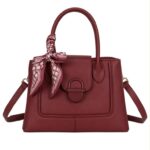 Bolso de Mano Sintético con Pañuelo Decorativo y 2 Compartimentos Principales para Mujer