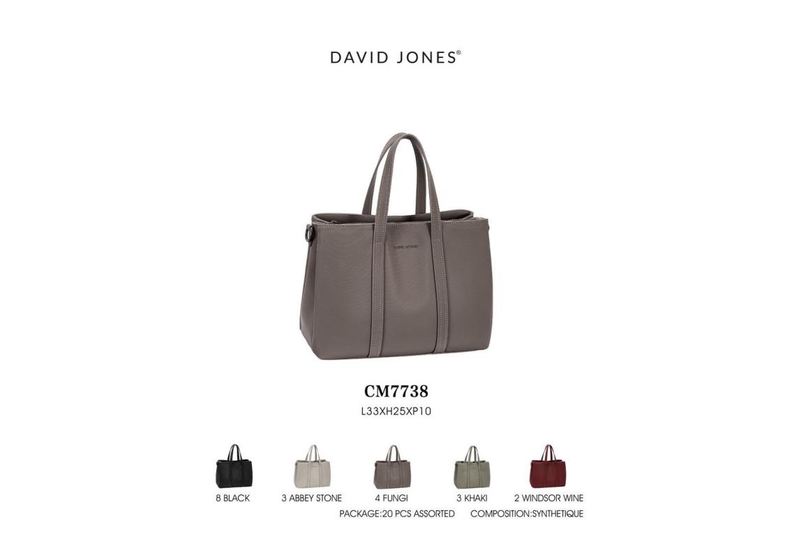 CGCM7738-All Bolso de Mano Sintético David Jones con 3 Compartimentos Principales para Mujer - Imagen 1
