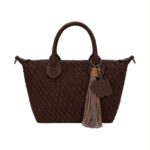 Bolso de Mano Sintético David Jones Estilo Vintage Trenzado con Decoración Frontal