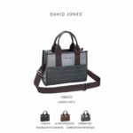 Bolso de Mano Sintético Tricolor David Jones con 2 Bolsillos Frontales y Diseño Original