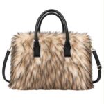 Bolso de Mano tipo Maletín con Pelo Sintético, Gran Calidad y Tira Bandolera Ajustable para Mujer - Imagen 3