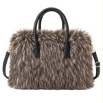 Bolso de Mano tipo Maletín con Pelo Sintético, Gran Calidad y Tira Bandolera Ajustable para Mujer - Imagen 4
