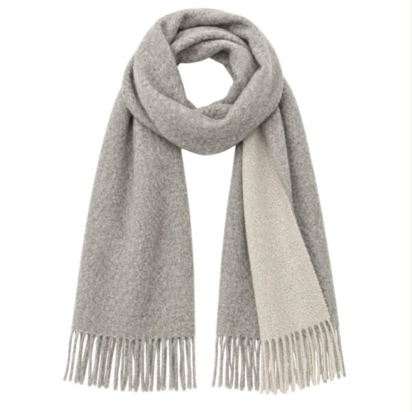 Bufanda Reversible de Lana con Flecos, Colores Lisos y Agradable al Tacto para Mujer - Imagen 10