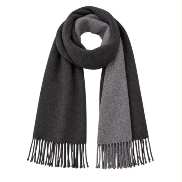 Bufanda Reversible de Lana con Flecos, Colores Lisos y Agradable al Tacto para Mujer - Imagen 11