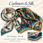 Pañuelo Reversible Cuadrado de Cashmere y Seda para Mujer con Diseño Premium