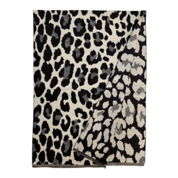 Bonita Bufanda de Lana Reversible con Alegre Diseño Animal Print para Mujer - Imagen 4