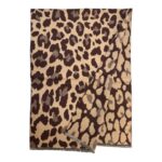 Bonita Bufanda de Lana Reversible con Alegre Diseño Animal Print para Mujer