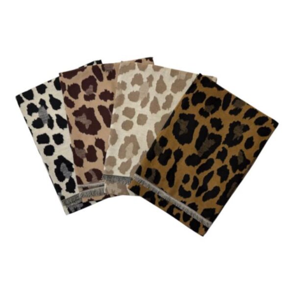 Bonita Bufanda de Lana Reversible con Alegre Diseño Animal Print para Mujer - Imagen 2