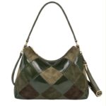 Bolso de Hombro Sintético Hobo con Diseño Rombos Multicolor y Trasero Estilo Charol para Mujer - Imagen 3