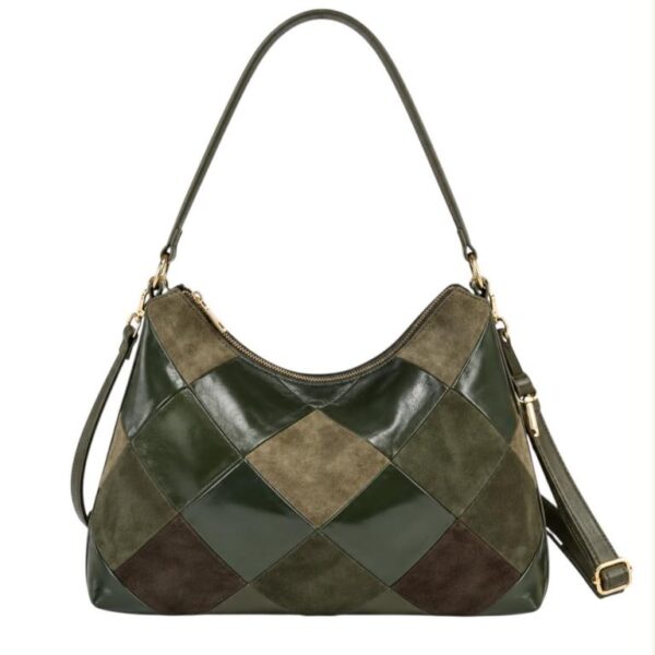 Bolso de Hombro Sintético Hobo con Diseño Rombos Multicolor y Trasero Estilo Charol para Mujer - Imagen 3