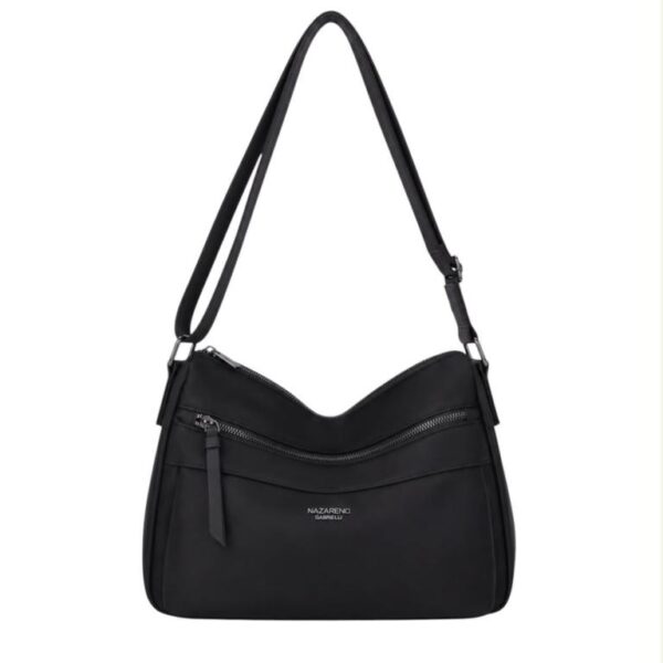 Bolso de Hombro en Tela Nylon para Mujer Nazareno Gabrielli con 3 Bolsillos Exteriores - Imagen 3