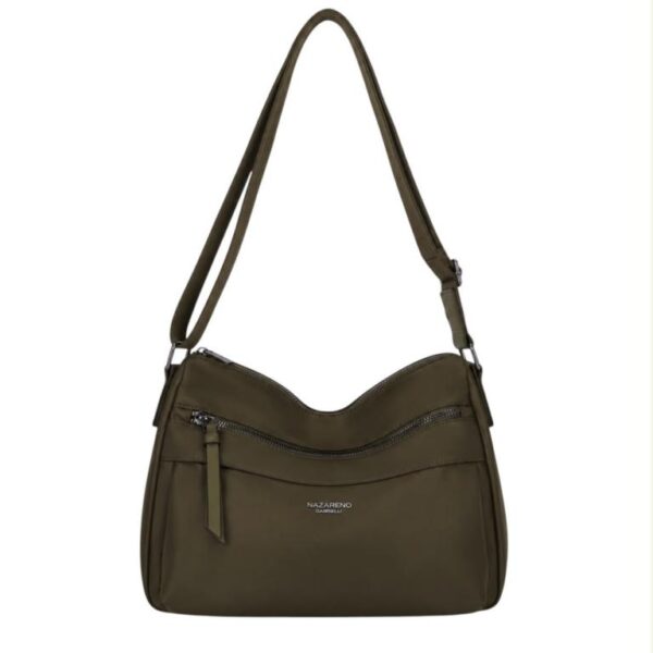 Bolso de Hombro en Tela Nylon para Mujer Nazareno Gabrielli con 3 Bolsillos Exteriores - Imagen 4