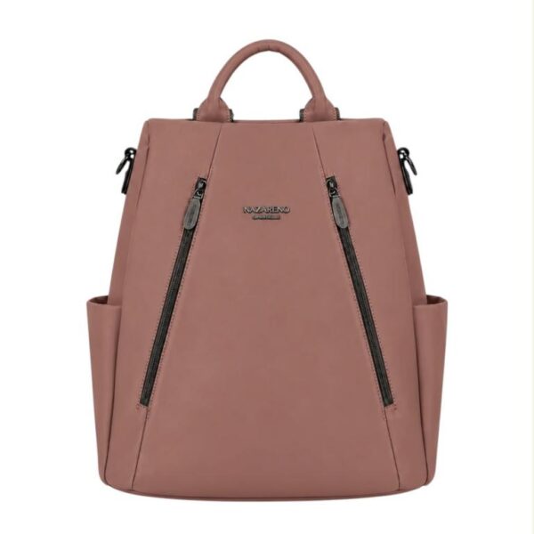 Mochila Antirrobo en Nylon para Mujer Nazareno Gabrielli con 2 Bolsillos Frontales - Imagen 3