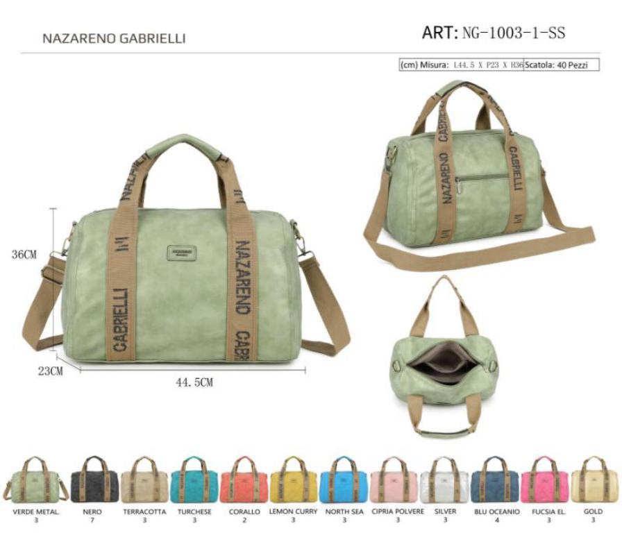 CGNG1003-1-SS-All Bolso de viaje/deporte Sintético Unisex 44 cm Nazareno Gabrielli de Gran Calidad - Imagen 1