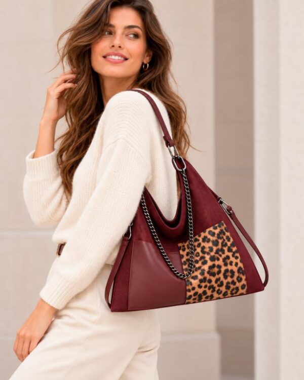 Bolso de Hombro Hobo Sintético Nazareno Gabrielli con 2 Compartimentos Frontales Originales - Imagen 2